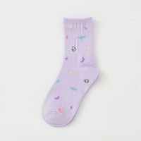 Ženska novost, Ležerne slatke šarene čarape sa zabavnim uzorkom pamuka s okruglim vratom