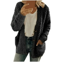 Rasprodaja ženskih kaputa od pamuka i lana za žene jesen / zima jakna od flisa casual dukserice s kapuljačom s debelim podstavom