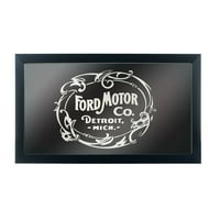 Ford uokvireno ogledalo logotip, Vintage Ford Motor Co, Black