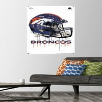 Denver Broncos - plakat kaciga za kacigu s push igle, 22.375 34