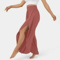 Prozirne ženske teretne hlače s elastičnim elastičnim strukom, obične Ležerne hlače, uklopljene Trenirke u crvenoj boji