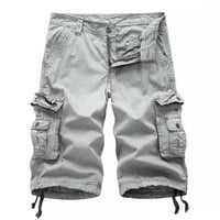 Muške kratke hlače veličine plus, Muške Ležerne obične hlače s džepovima na otvorenom, radne teretne hlače za plažu, teretne kratke