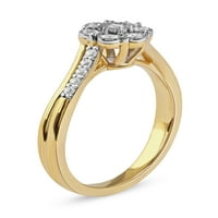 Imperijalno 10k žuto zlato 1 4CT TDW Dijamantni modni prsten cvijeta cvijeta