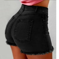 Ženske traperice visokog struka rastezljive Plus veličine nove ženske ljetne kratke traperice traper ženske traper hlače s džepovima