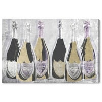 Wynwood Studio Pijeva i alkoholna pića na zidno umjetničko platno otisci šampanjca 'Dom Party Night' - zlato, ljubičasta