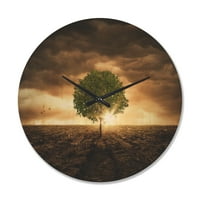 Dizajnirati 'Usamljeno stablo ispod dramatičnog neba u večernjim sjajem' moderni zidni sat