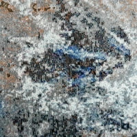 Moderna apstraktna prostirka, plava i siva, 7' 9 9' 6