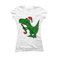 Zabavna božićna zelena majica s dinosaurima za juniore, bijela majica s grafičkim uzorkom Od nih 2inch