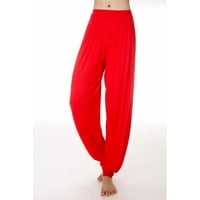 Ženske duge hlače, ženske široke široke hlače visokog struka, tajice za vježbanje, Ležerne hlače, joga hlače, crvene