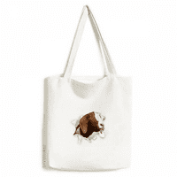 Platnena torba sa životinjama koje trgaju papir s izrazom šoka na licu, torba za kupovinu, svakodnevna torba