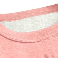 Rasprodaja majica od flisa za žene ženski puloveri sa šerpom podstava za tinejdžerice dukserica s krznenim printom zimski plišani