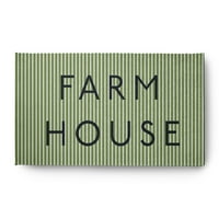 3 '5' Jednostavno Daisy Farmhouse koja otkucava seosku kuću Chenille Area prostirka, lagana maslina zelena