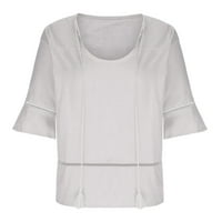 Bluza za žene, ležerna ljetna moda, Ženska ljetna ležerna obična bluza s okruglim vratom i rukavima, majica, ženska modna odjeća