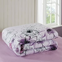 Set posteljine s cvjetnim uzorkom u akvarelu krevet u vreći