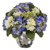 Umjetni aranžman hortenzije u Srebrnoj vazi
