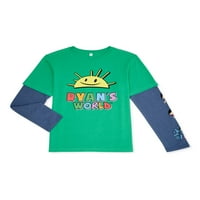 Ryanov svjetski dječaci Ekskluzivni 4- Sunshine logotip tonirana majica s dugim rukavima