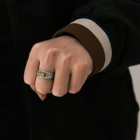 Muški srebrni otvoreni prstenovi u retro stilu, prstenovi od izdržljivog materijala koji zadržavaju boju, poklon za dječake, dečke