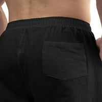 Muške hlače s ravnim nogavicama, lagane hlače s džepovima, ljetne široke hlače visokog struka