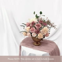 Ruže, umjetno cvijeće, ružičasti buketi, Uradi Sam set za ukrašavanje mladenkinog tuša, umjetni cvjetni aranžmani za blagdanski stol,
