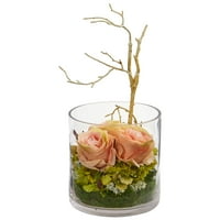 Gotovo prirodne ruže i hortenzije umjetni aranžman