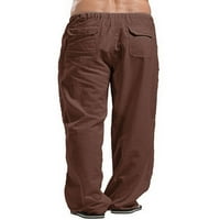 Muške Casual hlače od donjeg rublja s laganim strukom, jednobojne široke dnevne hlače s džepovima