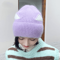 Slatke vunene pletene mačje uši za žene, ženske kape za djevojčice, heklane božićne kape 52125