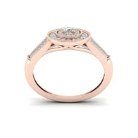 1 2CT TDW Diamond 10K ružičasto zlato ovalni oblik Halo prsten