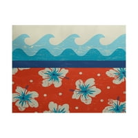 Kućni tepih s cvjetnim printom od 9 '5' za surfanje, pijesak i more