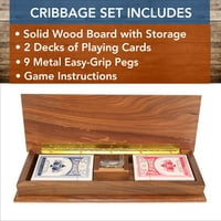 Gaming track Cribbage set s metalnim klinovima i palubama karata