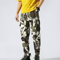 Muške casual sportske hlače s modnim printom s džepom na vezanje
