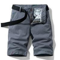Ljetne kratke hlače za plažu labavi ravni Pamuk, prozračna radna odjeća s više džepova, Ležerne sportske kratke hlače u sivoj boji