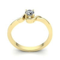 Zaručnički prsten od dijamanta okruglog reza od 0,2 karata od 14 karata od punog ružičastog, bijelog ili žutog zlata