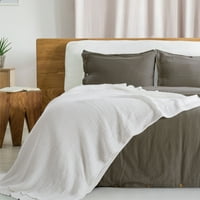 Bedsure 66 90 pamučna pokrivač meka bijeli toplinski krevet pokrivač blizanačka veličina u uzorku tkanja vafelja za ukrašavanje