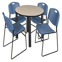 Regency Kee Round Beige Break Soroom stol sa stolicama za postavljanje zeng -a