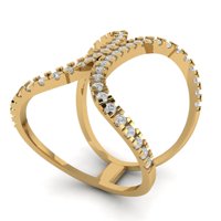 0K okrugli dijamantni prsten od 14k žutog zlata, veličina 6,5