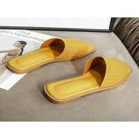 ; / Ženske ljetne japanke s otvorenim nožnim prstima, sandale na kopčanje, neklizajuće ravne sandale, Ležerne brzo sušeće žute 8,5