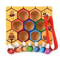 Igračke za razvoj fine motorike kod dječaka i djevojčica, igra stezanja pčela u košnici, drvene igračke za sortiranje cvijeća u pčelinjoj