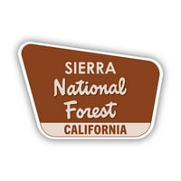 Naljepnica-naljepnica za nacionalnu šumu Sierra samoljepljivi vinil-otporan na vremenske uvjete-Proizvedeno u SAD-u-Kalifornija,
