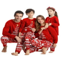 & Obiteljski pidžama Set za mamu, tatu i bebu, topovi i hlače, pidžama s elastičnim strukom, mekani pidžama setovi, božićna crvena