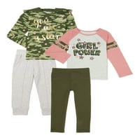 Ganimals Baby Girls & Toddler Girls Pulover Hoodie Top, majica s dugim rukavima, jogger hlače i jeggings, odjeća