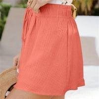 Ženske kratke hlače s vezicama Plus veličine, ljetne Ležerne lagane kratke hlače za plažu s elastičnim strukom, pidžama hlače s džepovima