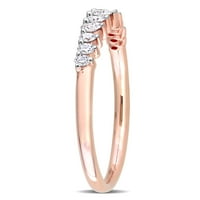 Miabella Ženska karat T.W. Dijamantni 14KT ružičasti zlato diplomirani polu-uvjetni prsten