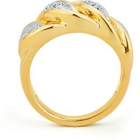 Prsten, naušnice i ogrlica s okruglim bijelim dijamantom u obliku rodija, 17