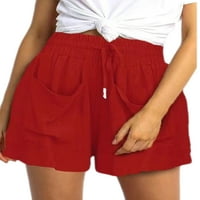 Ženske široke mini hlače u donjem rublju široke jednobojne kratke hlače za slobodno vrijeme široke donje rublje s volanima