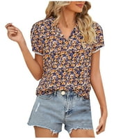 Ljetne osnovne košulje s kratkim rukavima za žene, elegantne casual bluze Plus size, ljetni vrhovi s izrezom u obliku slova A i preklopnim