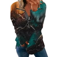 Ženska majica s kapuljačom, Majica Zima-Jesen, ležerni vrhovi dugih rukava, modne majice s patentnim zatvaračem i bočnim prorezom,
