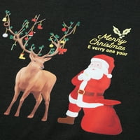Odgovarajući obiteljski pidžama Setovi Božićna pidžama s printom losa i karirana majica dugih rukava i donje rublje za slobodno vrijeme