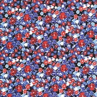 Tekstilni poli pleteni cvjetni cvjetni otisak, crveno plava cvjetna