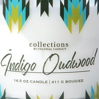 Kolonijalna svijeća Indigo Oudwood 14. Oz Wick svijeća, višebojna
