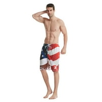 Muške kratke hlače za plažu s printom američke zastave za Dan neovisnosti kupaći kostim za muškarce u jednobojnim muškim kupaćim